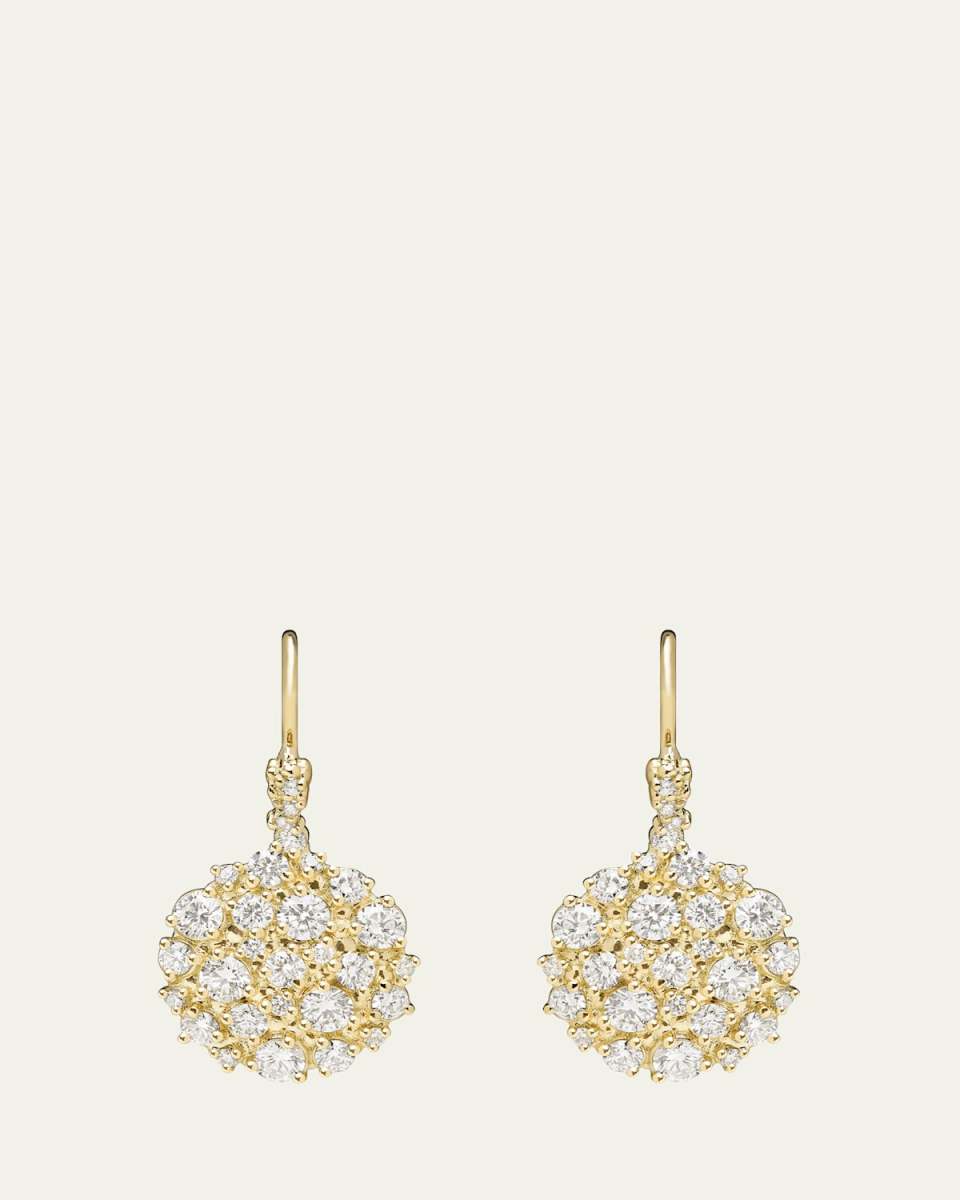 Confetti 18K Yellow Gold Diamond Wire Earrings, 13mm